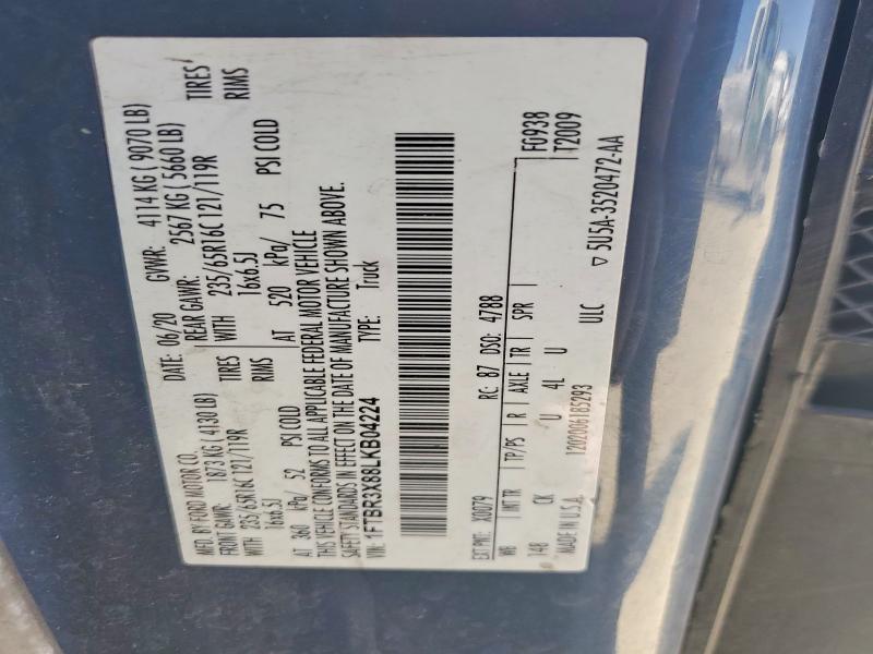 Продажа на аукционе авто 2020 Ford Transit, vin: 1FTBR3X88LKB04224, номер лота: 57961896