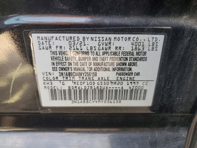 Продаж на аукціоні авто 2021 Nissan Sentra, vin: 3N1AB8CV4MY256158, номер лоту: 57114626