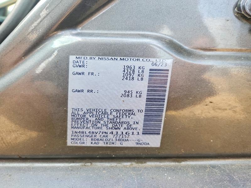 2023 Nissan Altima მანქანა იყიდება აუქციონზე, vin: 1N4BL4BV7PN411611, აუქციონის ნომერი: 59132216