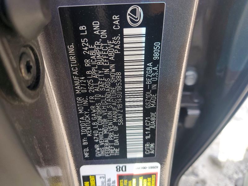 Продаж на аукціоні авто 2025 Lexus Es 350, vin: 58AFZ1B14SU185388, номер лоту: 55983336