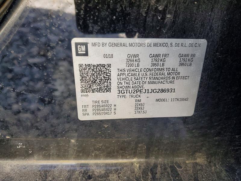 Aukcja sprzedaży 2018 Gmc Sierra, vin: 3GTU2PEJ1JG286931, numer aukcji: 56647336