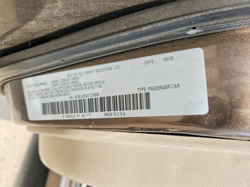 2009 Subaru Legacy მანქანა იყიდება აუქციონზე, vin: 4S3BL626X97219699, აუქციონის ნომერი: 55888156