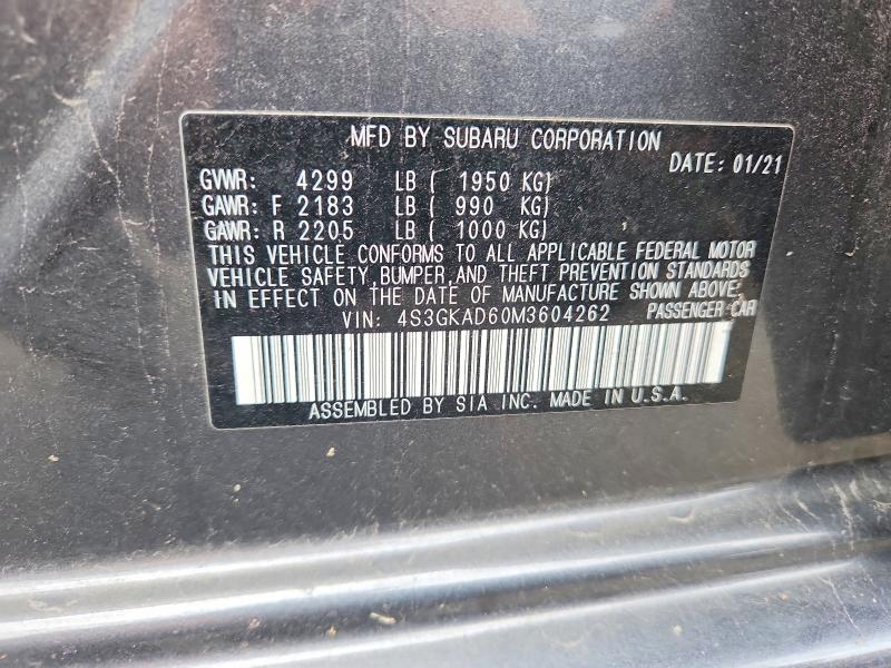 Продажа на аукционе авто 2021 Subaru Impreza, vin: 4S3GKAD60M3604262, номер лота: 58972806