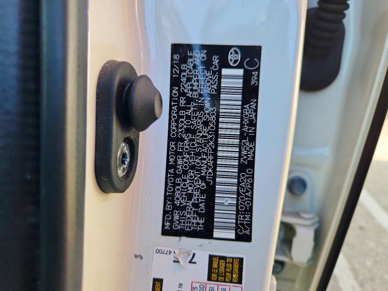 55789676 :رقم المزاد ، JTDKARFP2K3105803 vin ، 2019 Toyota Prius Prime مزاد بيع