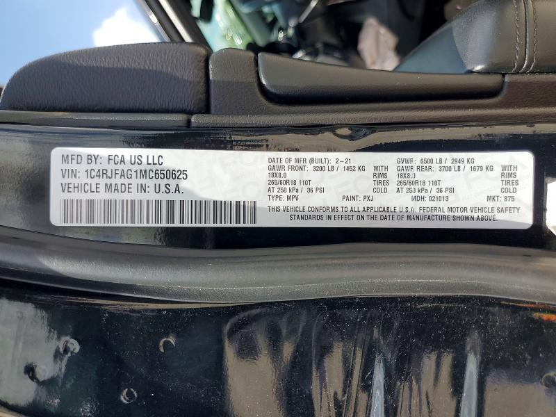 Aukcja sprzedaży 2021 Jeep Grand Cherokee, vin: 1C4RJFAG1MC650625, numer aukcji: 58100876