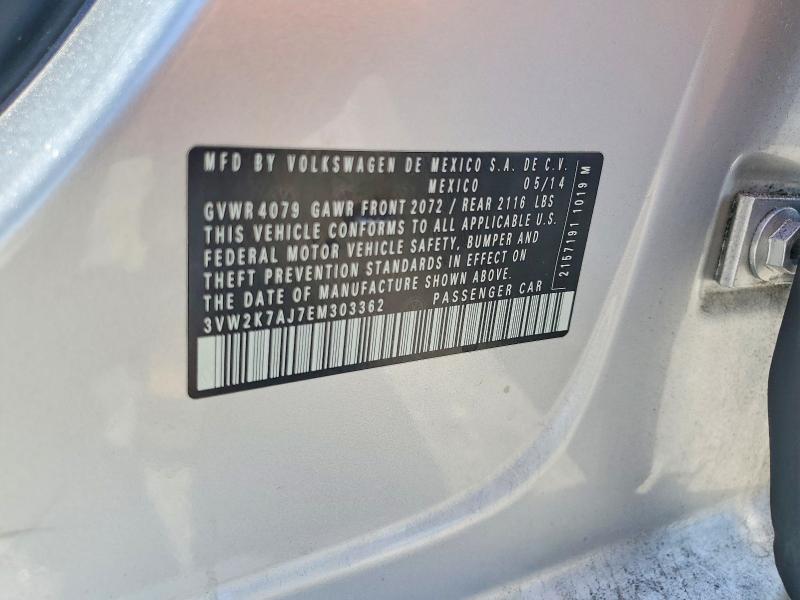 Продаж на аукціоні авто 2014 Volkswagen Jetta, vin: 3VW2K7AJ7EM303362, номер лоту: 56990896