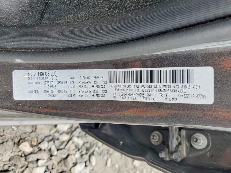 Aukcja sprzedaży 2019 Ram 1500, vin: 1C6RRFFG7KN790155, numer aukcji: 57847736