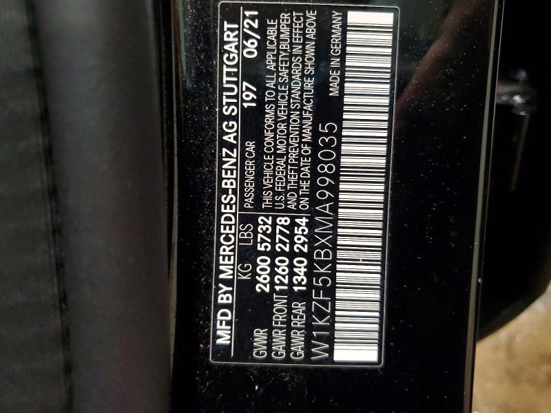 2021 Mercedes-benz E მანქანა იყიდება აუქციონზე, vin: W1KZF5KBXMA998035, აუქციონის ნომერი: 58567046