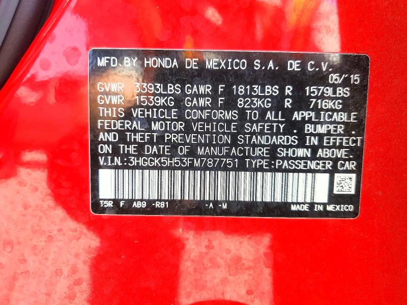 Продаж на аукціоні авто 2015 Honda Fit, vin: 3HGGK5H53FM787751, номер лоту: 57363666