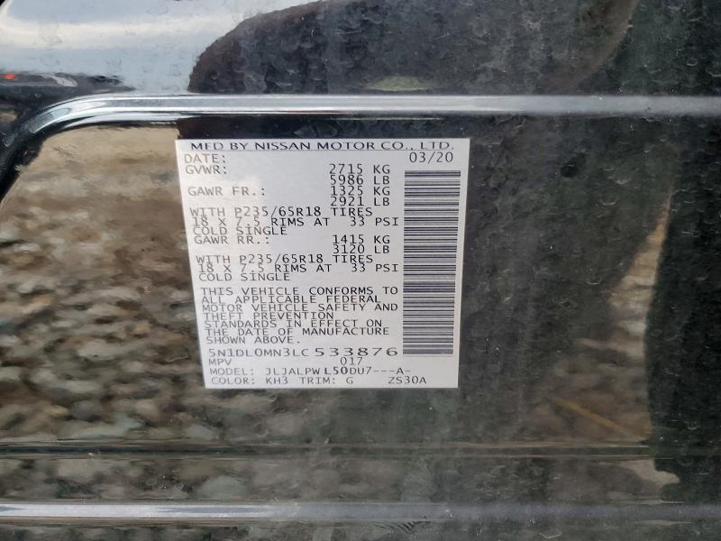 Продаж на аукціоні авто 2020 Infiniti Qx60, vin: 5N1DL0MN3LC533876, номер лоту: 56052006