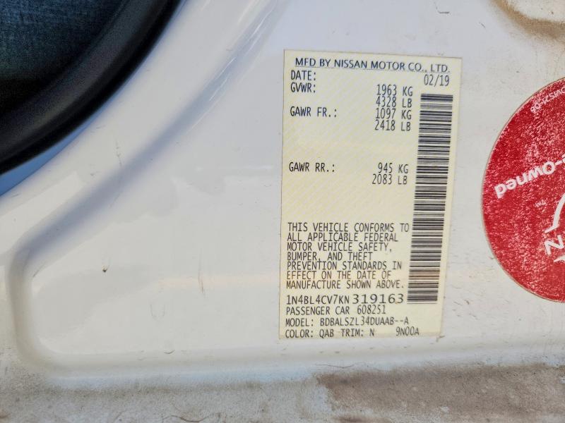 Продажа на аукционе авто 2019 Nissan Altima, vin: 1N4BL4CV7KN319163, номер лота: 55446926