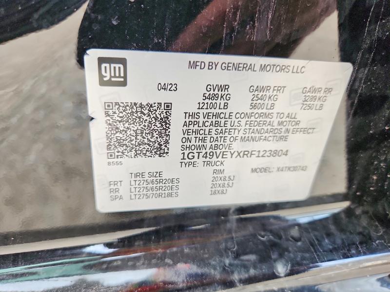 52779236 :رقم المزاد ، 1GT49VEYXRF123804 vin ، 2024 Gmc Sierra مزاد بيع