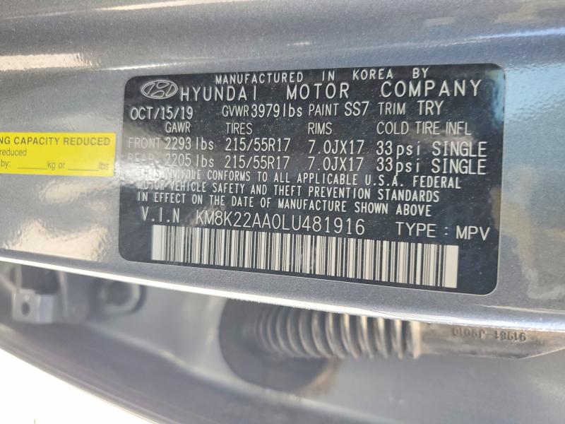 Aukcja sprzedaży 2020 Hyundai Kona, vin: KM8K22AA0LU481916, numer aukcji: 58408626