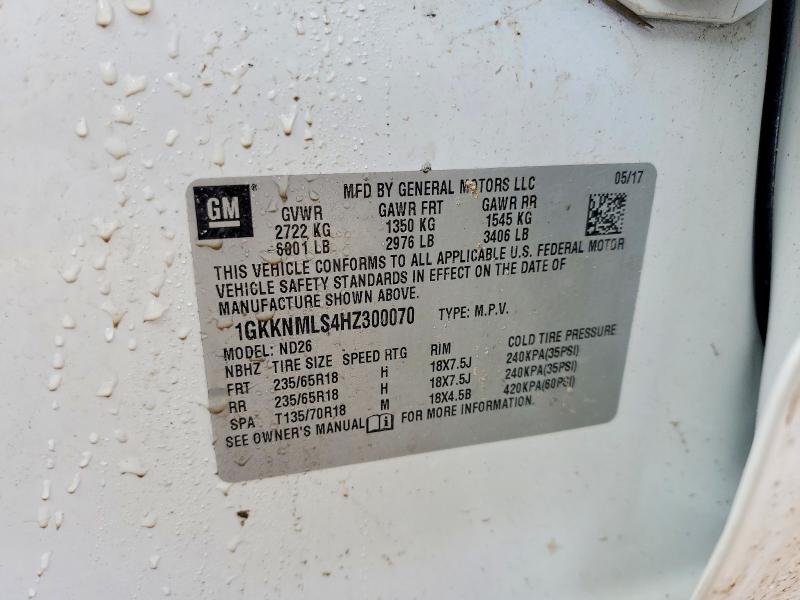 2017 Gmc Acadia მანქანა იყიდება აუქციონზე, vin: 1GKKNMLS4HZ300070, აუქციონის ნომერი: 57397186