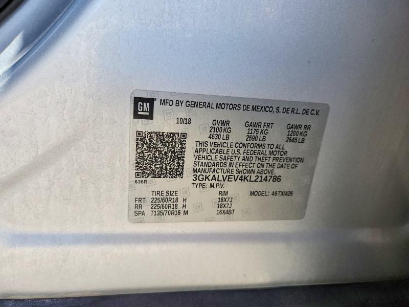 Aukcja sprzedaży 2019 Gmc Terrain, vin: 3GKALVEV4KL214786, numer aukcji: 55445956