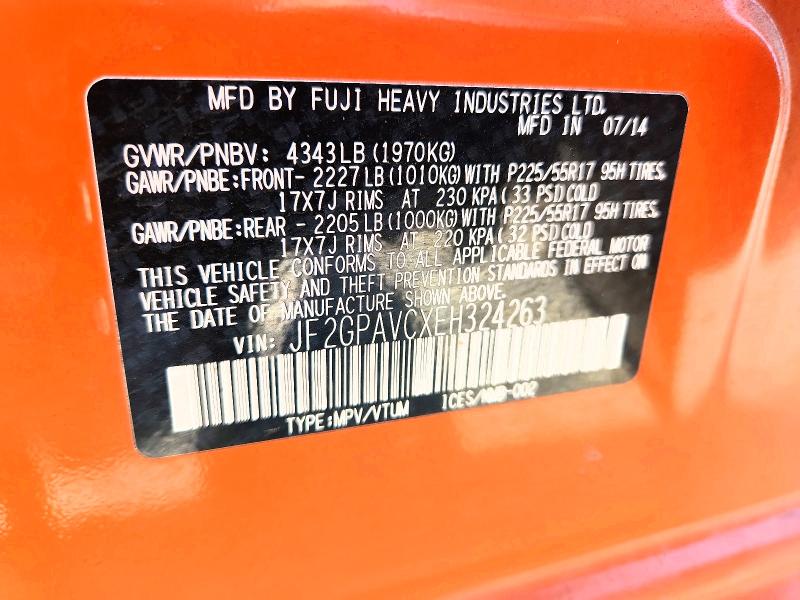 Продажа на аукционе авто 2014 Subaru Xv Crosstrek, vin: JF2GPAVCXEH324263, номер лота: 58519516