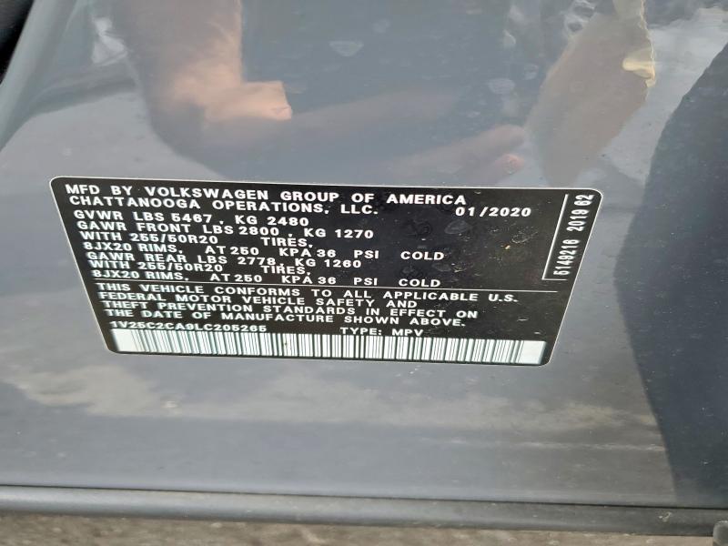 Продаж на аукціоні авто 2020 Volkswagen Atlas Cross Sport, vin: 1V25C2CA9LC205265, номер лоту: 55704626