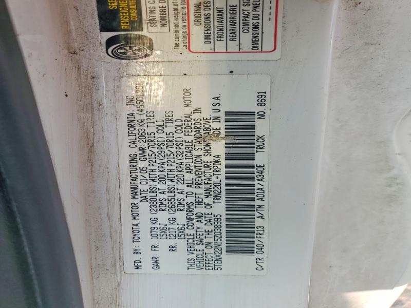 Aukcja sprzedaży 2005 Toyota Tacoma, vin: 5TENX22N15Z038995, numer aukcji: 59338456