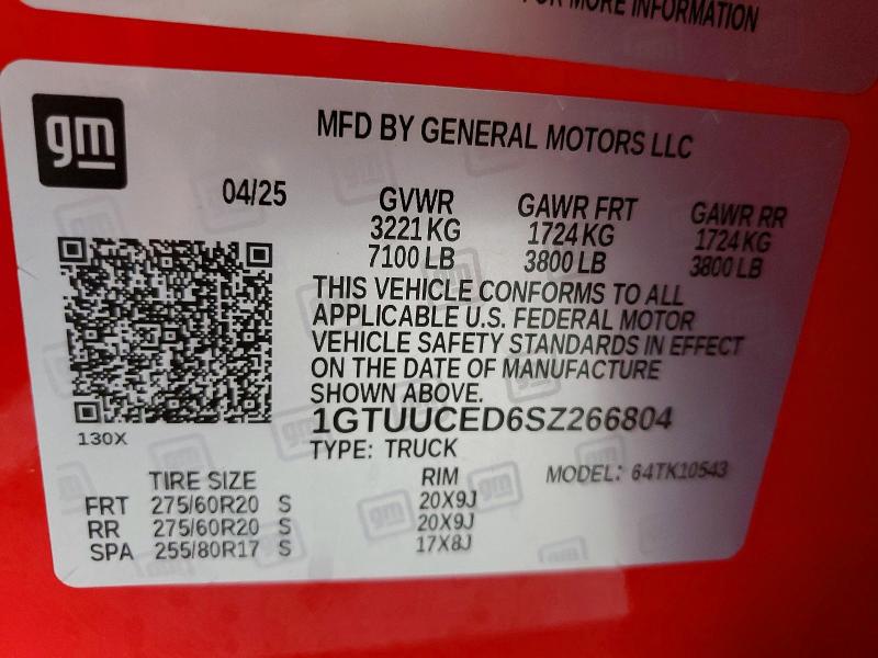 Продажа на аукционе авто 2025 Gmc Sierra, vin: 1GTUUCED6SZ266804, номер лота: 57710596
