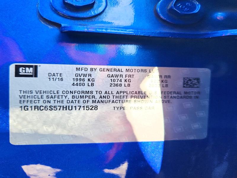 Продаж на аукціоні авто 2017 Chevrolet Volt, vin: 1G1RC6S57HU171528, номер лоту: 58234736