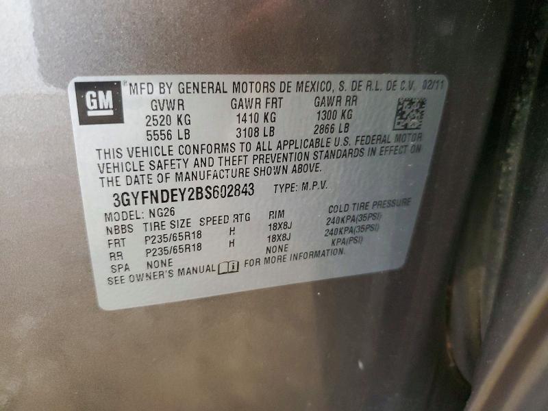 Продаж на аукціоні авто 2011 Cadillac Srx, vin: 3GYFNDEY2BS602843, номер лоту: 56602806