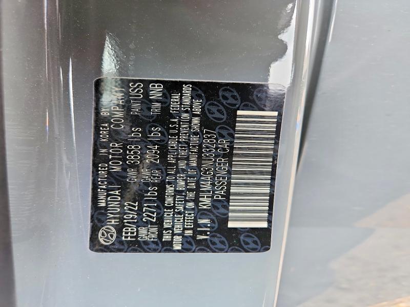 2022 Hyundai Elantra მანქანა იყიდება აუქციონზე, vin: KMHLM4AG3NU332837, აუქციონის ნომერი: 57989946