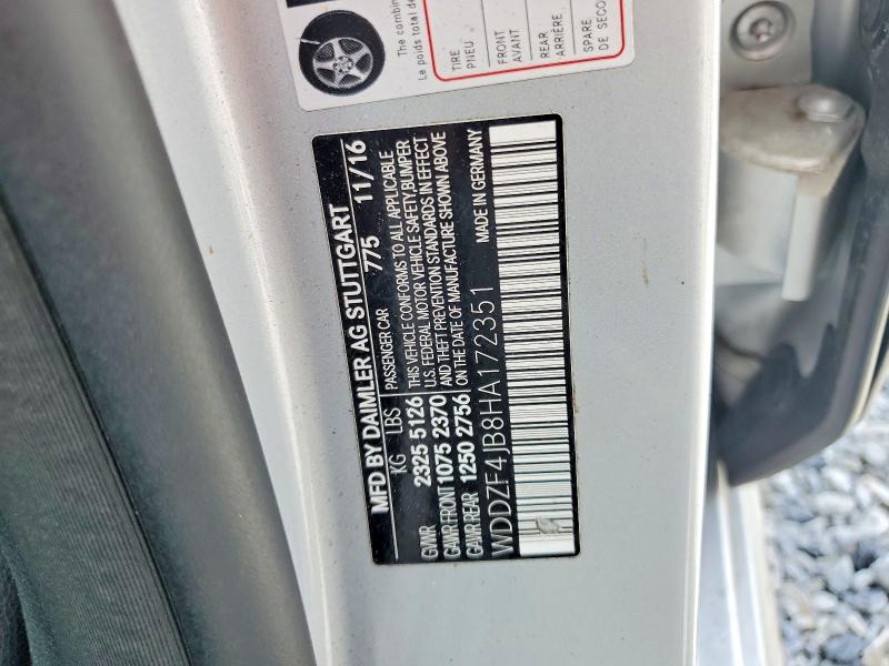 Продажа на аукционе авто 2017 Mercedes-benz E, vin: WDDZF4JB8HA172351, номер лота: 57521006