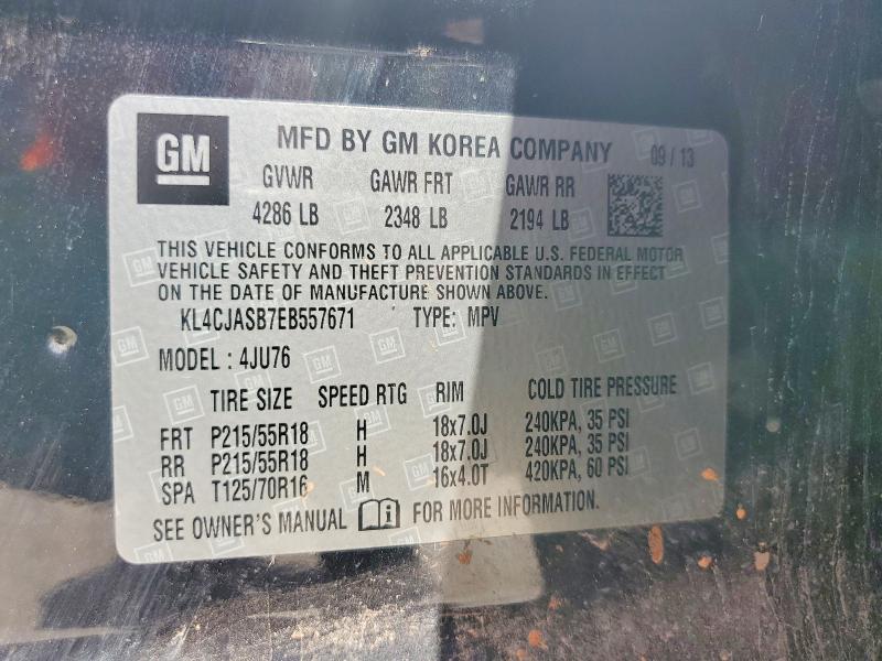 Продажа на аукционе авто 2014 Buick Encore, vin: KL4CJASB7EB557671, номер лота: 56577216