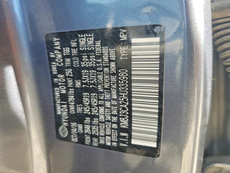 2017 Hyundai Tucson მანქანა იყიდება აუქციონზე, vin: KM8J3CA25HU335980, აუქციონის ნომერი: 57689886