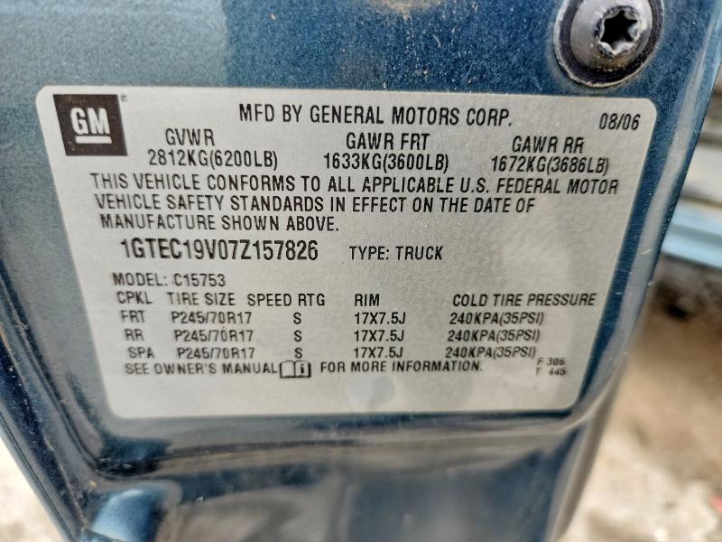55776996 :رقم المزاد ، 1GTEC19V07Z157826 vin ، 2007 Gmc New Sierra مزاد بيع