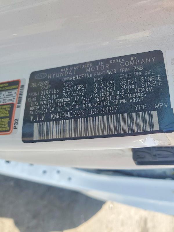 Aukcja sprzedaży 2026 Hyundai Palisade, vin: KM8RMES23TU043487, numer aukcji: 54810876