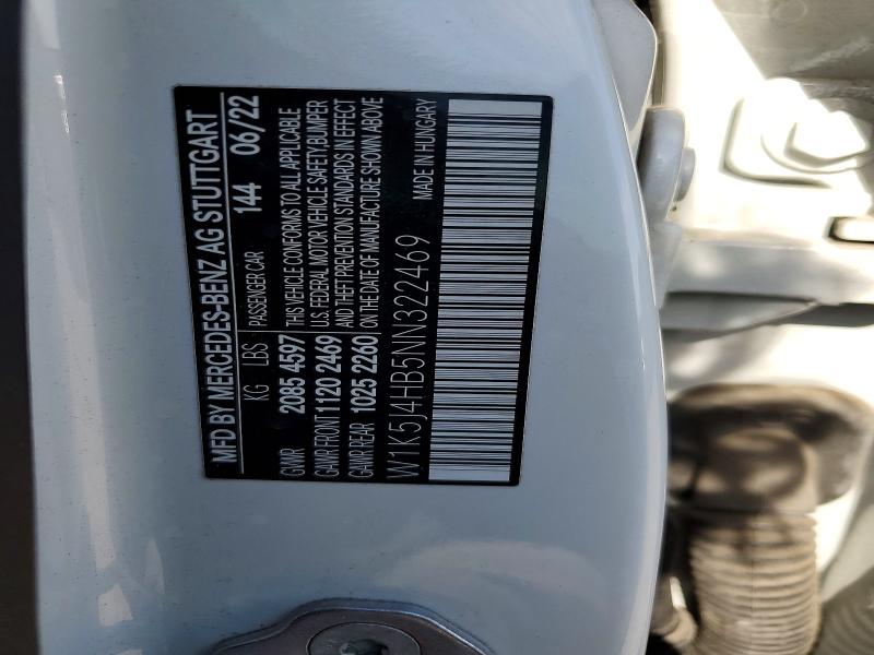 54992656 :رقم المزاد ، W1K5J4HB5NN322469 vin ، 2022 Mercedes-benz Cla مزاد بيع