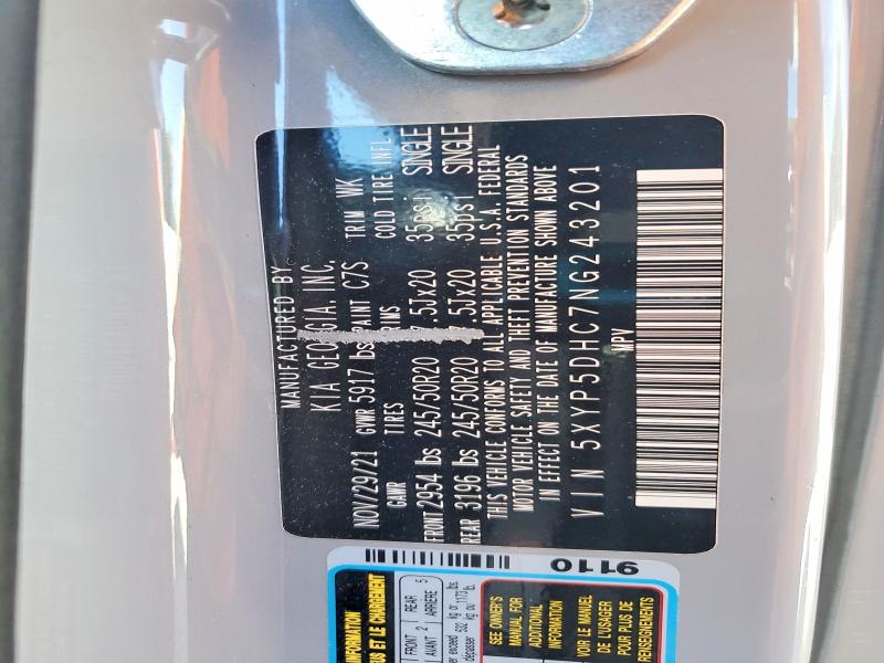 Продаж на аукціоні авто 2022 Kia Telluride, vin: 5XYP5DHC7NG243201, номер лоту: 57321106