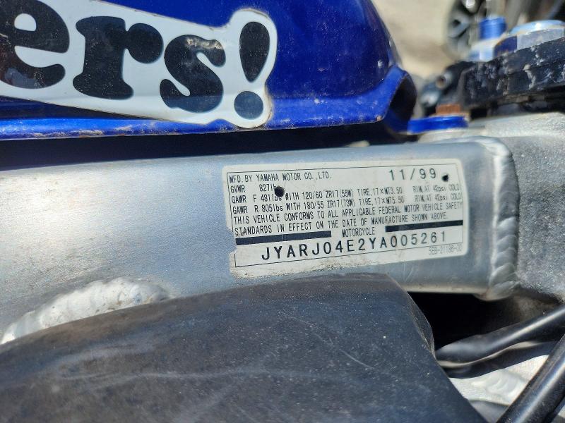 Продаж на аукціоні авто 2000 Yamaha Yzfr6, vin: JYARJ04E2YA005261, номер лоту: 57129136