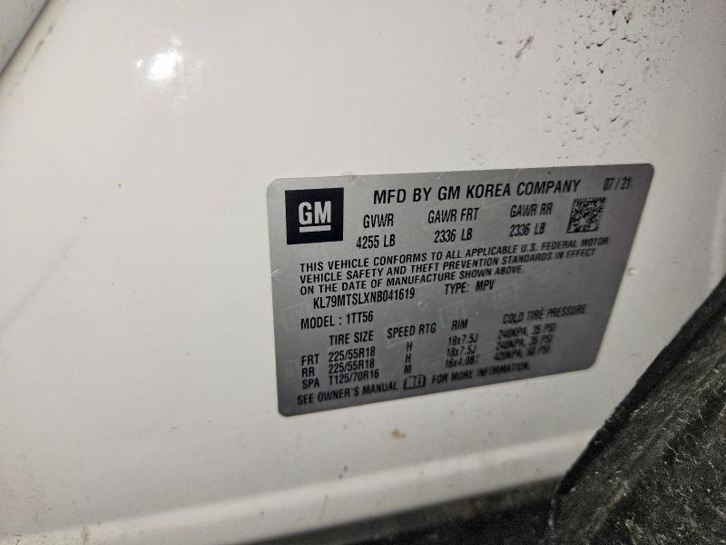 61982056 :رقم المزاد ، KL79MTSLXNB041619 vin ، 2022 Chevrolet Trailblazer مزاد بيع