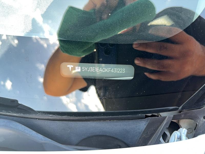 57268046 :رقم المزاد ، 5YJ3E1EA0KF431223 vin ، 2019 Tesla Model 3 مزاد بيع