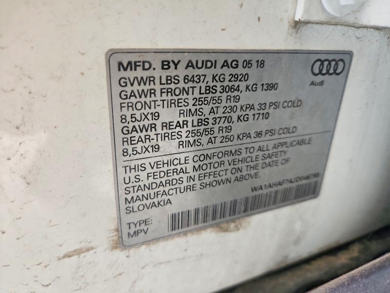 Продаж на аукціоні авто 2018 Audi Q7, vin: WA1AHAF74JD046765, номер лоту: 54403816