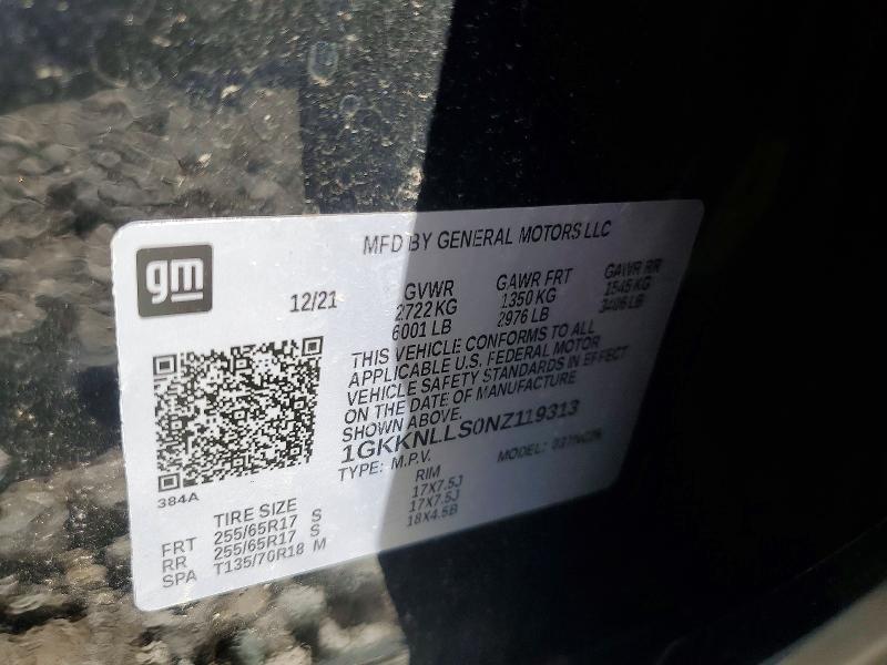 2022 Gmc Acadia მანქანა იყიდება აუქციონზე, vin: 1GKKNLLS0NZ119313, აუქციონის ნომერი: 57121106