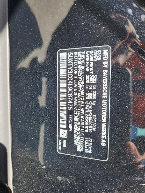 Продаж на аукціоні авто 2020 Bmw X3, vin: 5UXTY3C04L9C87475, номер лоту: 55780416