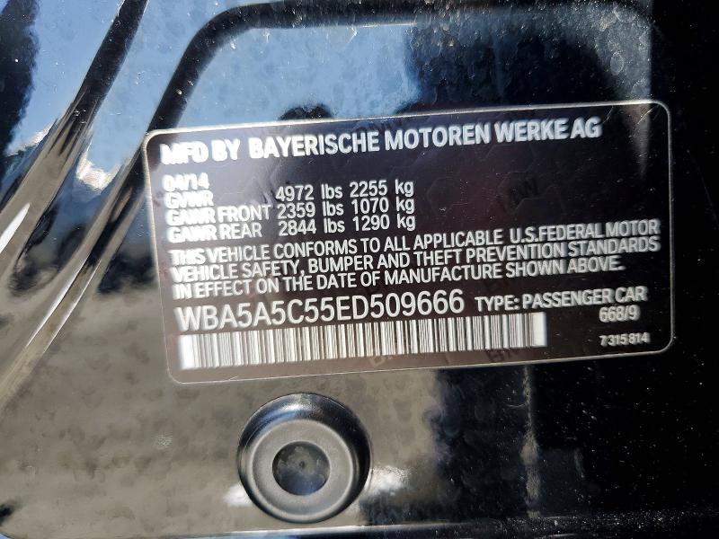 2014 Bmw 528 მანქანა იყიდება აუქციონზე, vin: WBA5A5C55ED509666, აუქციონის ნომერი: 57171156