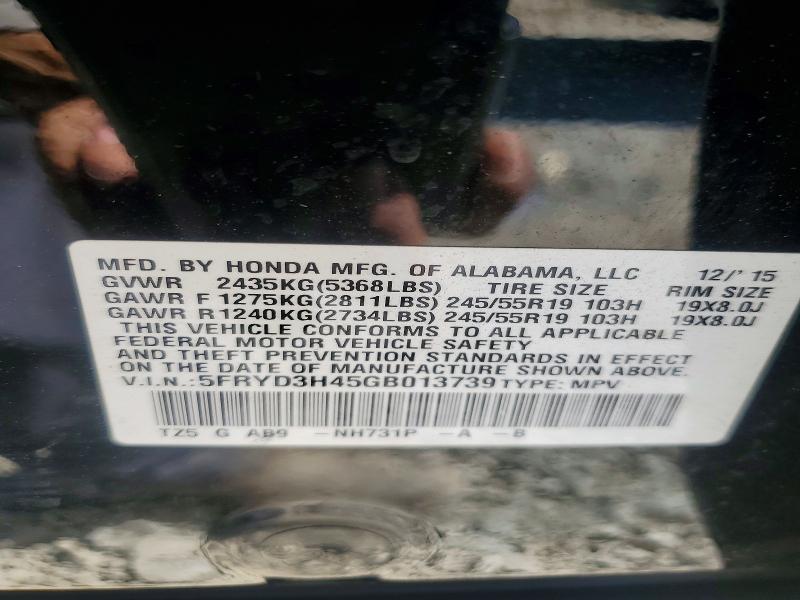 Aukcja sprzedaży 2016 Acura Mdx, vin: 5FRYD3H45GB013739, numer aukcji: 59001526