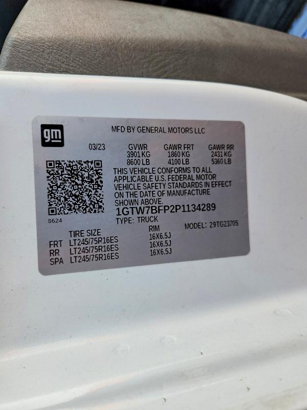 Aukcja sprzedaży 2023 Gmc Savana, vin: 1GTW7BFP2P1134289, numer aukcji: 55849596
