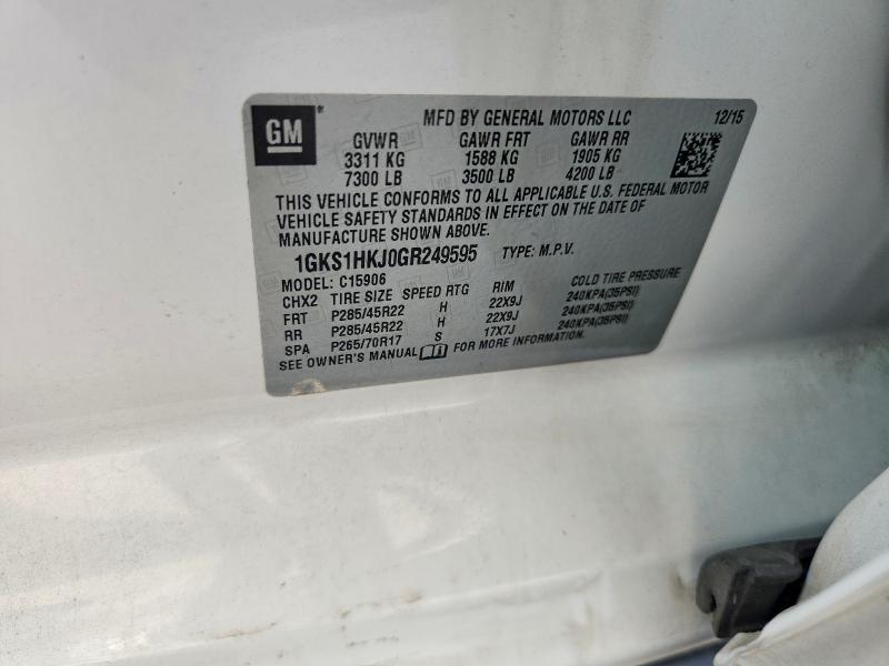 Aukcja sprzedaży 2016 Gmc Yukon Xl, vin: 1GKS1HKJ0GR249595, numer aukcji: 58478536