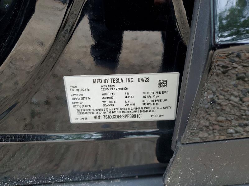Aukcja sprzedaży 2023 Tesla Model X, vin: 7SAXCDE53PF399101, numer aukcji: 58636166