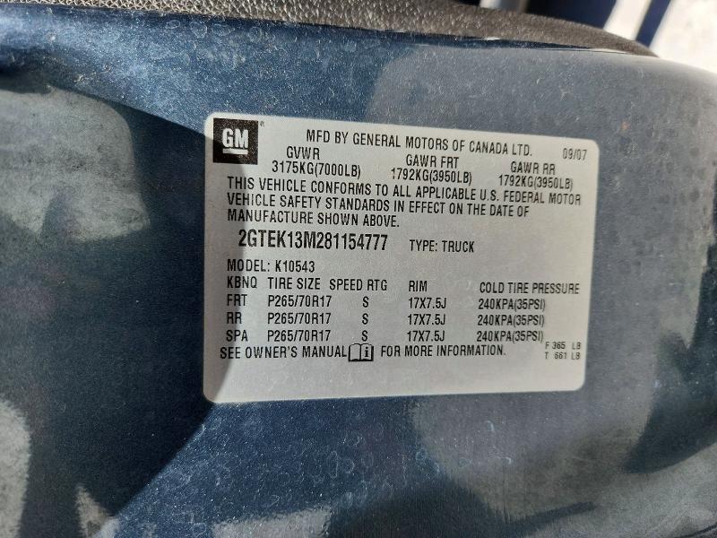 Aukcja sprzedaży 2008 Gmc Sierra, vin: 2GTEK13M281154777, numer aukcji: 56684546