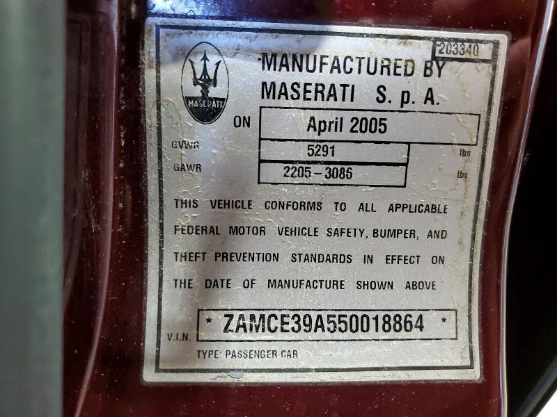 Aukcja sprzedaży 2005 Maserati Quattroporte, vin: ZAMCE39A550018864, numer aukcji: 56265416