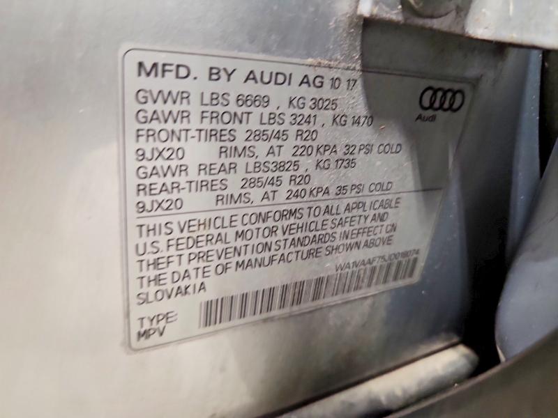 Продажа на аукционе авто 2018 Audi Q7, vin: WA1VAAF75JD018074, номер лота: 56624226