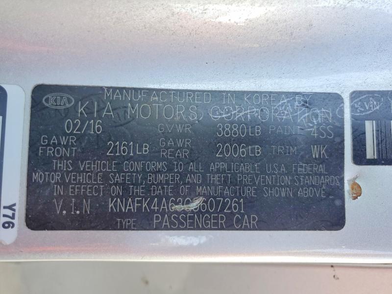 58480376 :رقم المزاد ، KNAFK4A63G5607261 vin ، 2016 Kia Forte مزاد بيع