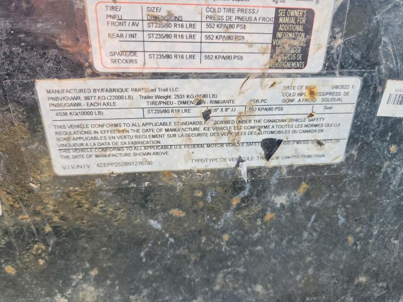 Продажа на аукционе авто 2022 Load Trail Unknown, vin: 4ZEPP2528N1276780, номер лота: 56681916