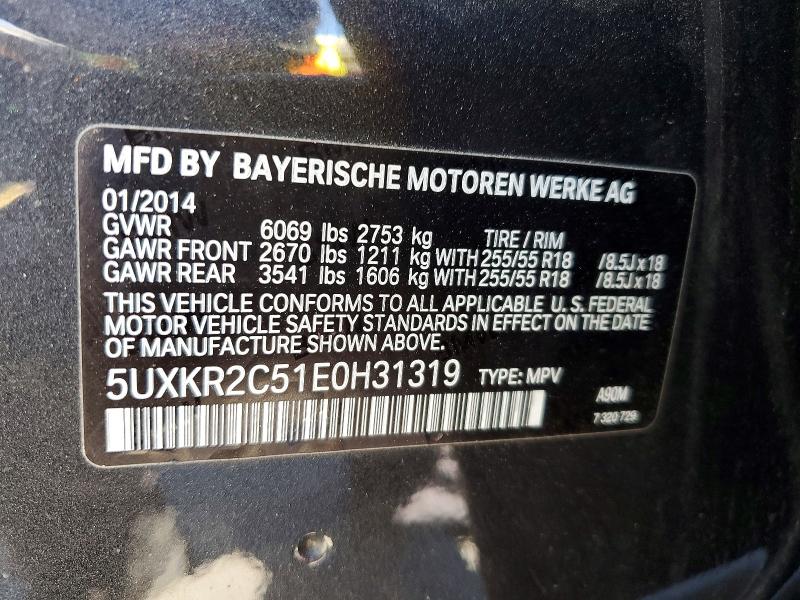 Продаж на аукціоні авто 2014 Bmw X5, vin: 5UXKR2C51E0H31319, номер лоту: 58606756